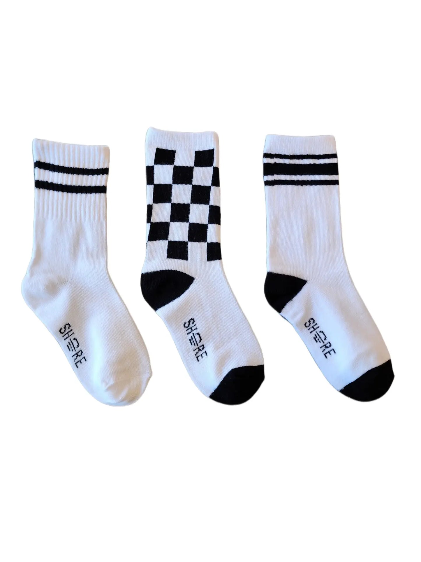 Checker & Tube Socks, 3 pack