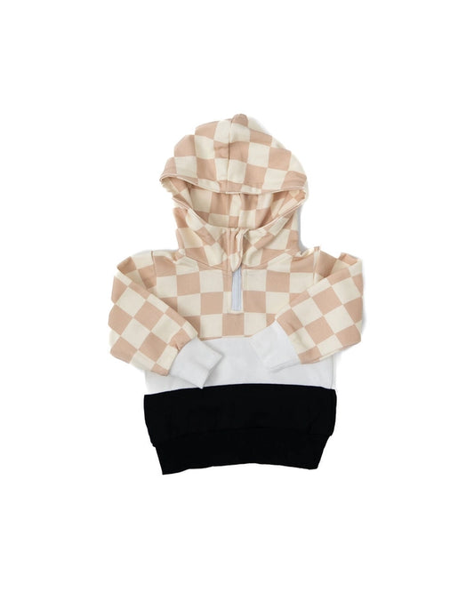 Checker Color-block Hoodie