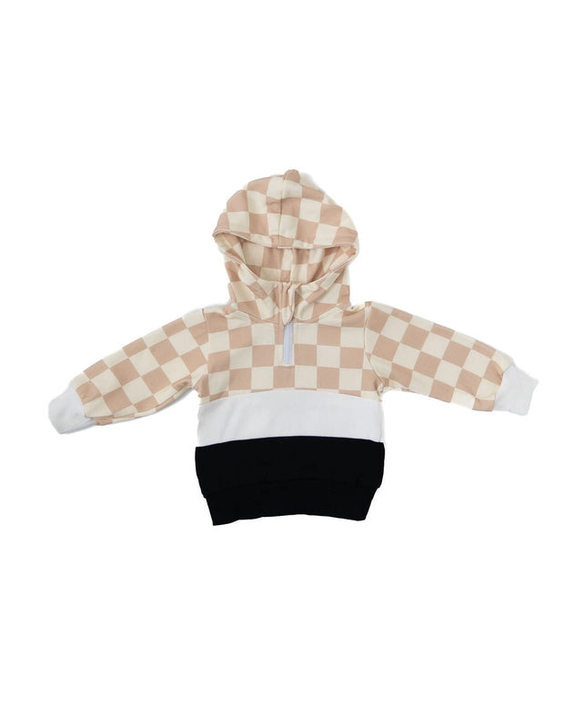 Checker Color-block Hoodie