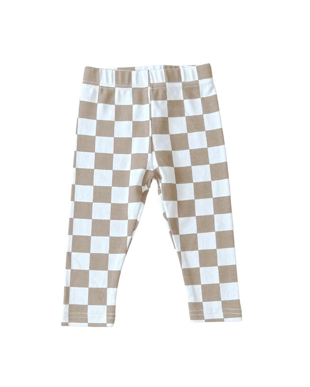 Checkered Leggings - Latte