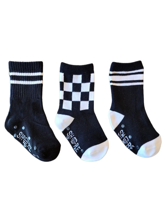 Checker & Tube Socks, 3 pack